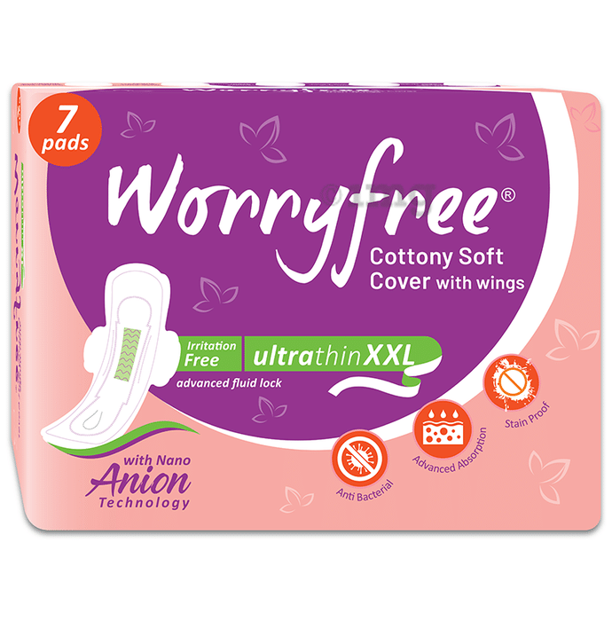Worryfree Cottony Soft Cover with Wings Sanitary Pad (7 Each) Ultrathin XXL
