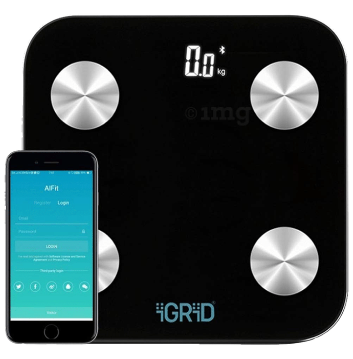 iGRiD IG-HS1900 Digital Bluetooth Body Fat Weight Scale Black
