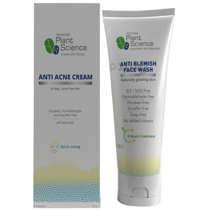 Atrimed Plant Science Anti Acne Cream (15gm) and Anti Blemish Face Wash (50ml)