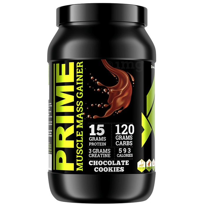 Big Flex Prime Muscle Mass Gainer with 700ml Shaker Free Chocolate Cookies