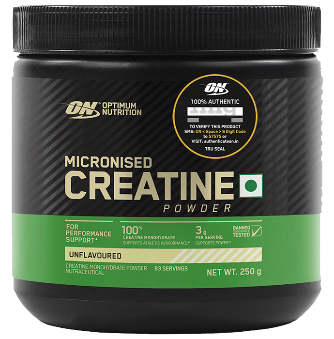Optimum Nutrition (ON) Micronised Creatine Monohydrate for Performance Support | Powder Unflavoured