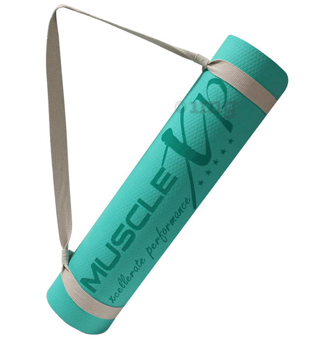 MuscleXP EVA Yoga Mat with Carrying Strap 6mm Sea Green