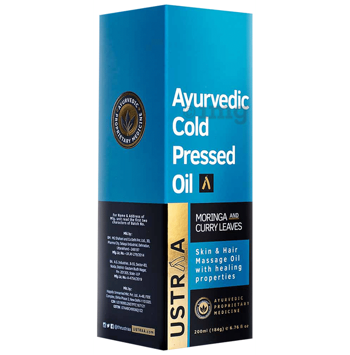 Ustraa Ayurvedic Cold Pressed Oil Moringa and Curry Leaves