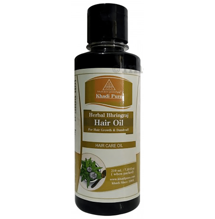 Khadi Pure Herbal Bhringraj Hair Oil Plain: Buy bottle of 210 ml Oil at  best price in India | 1mg