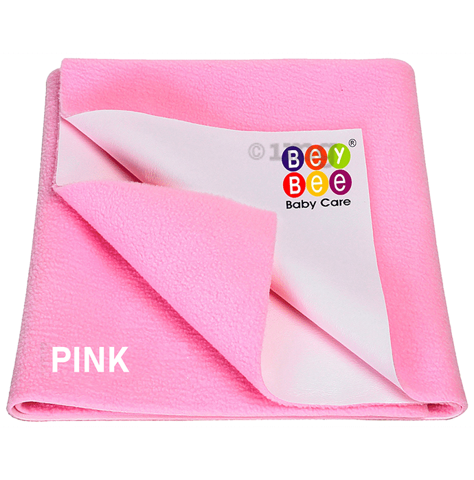 Bey Bee Waterproof Baby Bed Protector Dry Sheet for Toddlers (100cm X 70cm) Medium Pink
