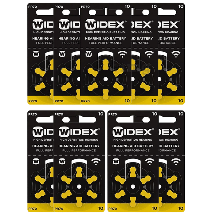 Widex Size 10 PR 70 Hearing Aid Battery (6 Each)