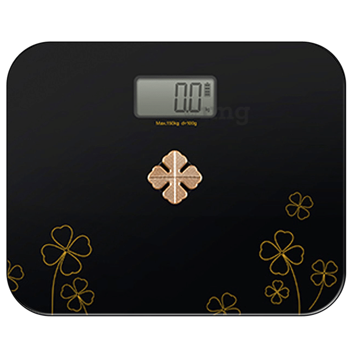 Sansui Personal Scale Battery Free Golden Button 150kg Black