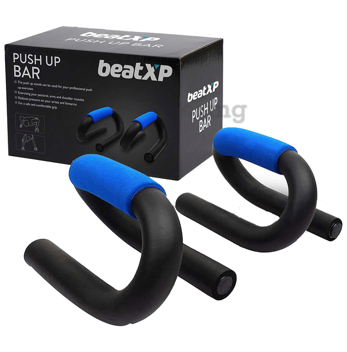 beatXP Push Up Bar for Upper Body and Abdominal Muscle Workout S Type GHVMEDFIT012