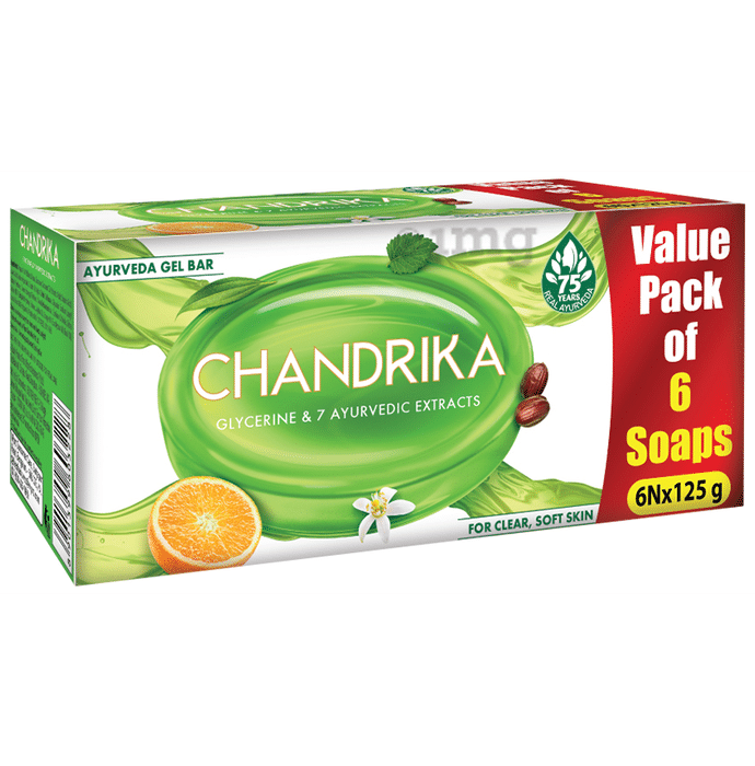 Chandrika Glycerine & 7 Ayurvedic Extracts Soap (125gm Each)