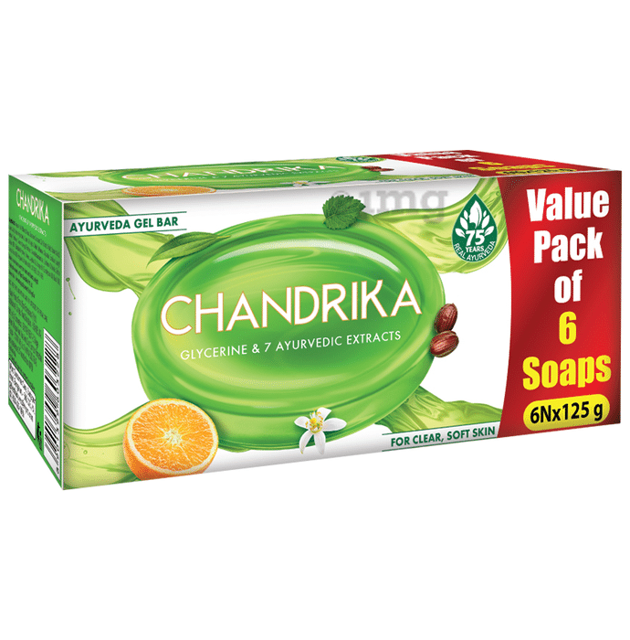 Chandrika Glycerine & 7 Ayurvedic Extracts Soap (125gm Each)