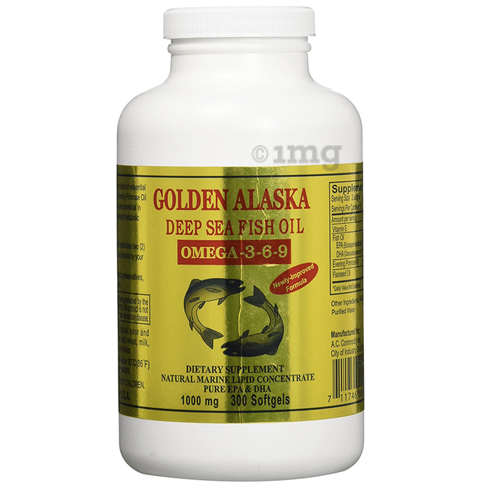 Golden Alaska Deep Sea Fish Oil Omega-3 6 9 1000mg Softgel