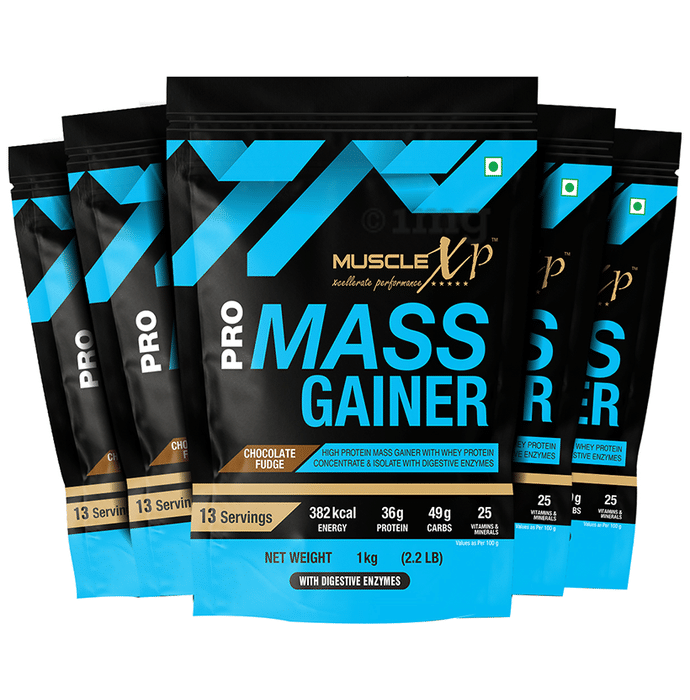 MuscleXP Pro Mass Gainer (1kg Each) Chocolate Fudge