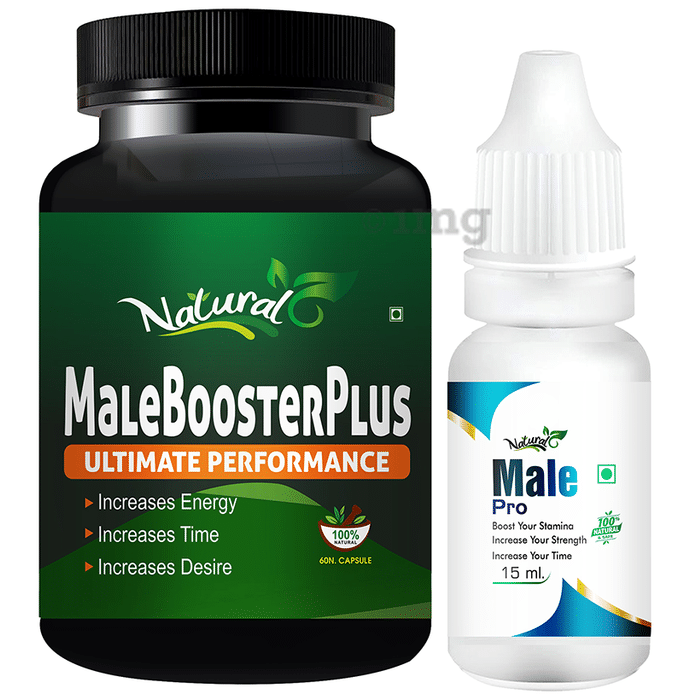 Natural Combo Pack of Male Booster Plus 60 Capsules & Male Pro 15ml