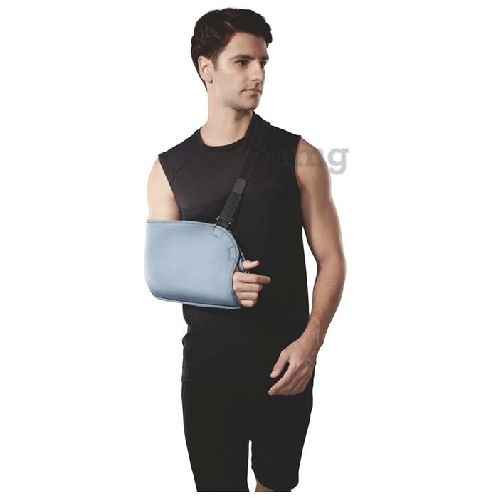 Vissco Arm Pouch Sling (Mild Support), Provides Support to the Shoulder & Arm Small Grey