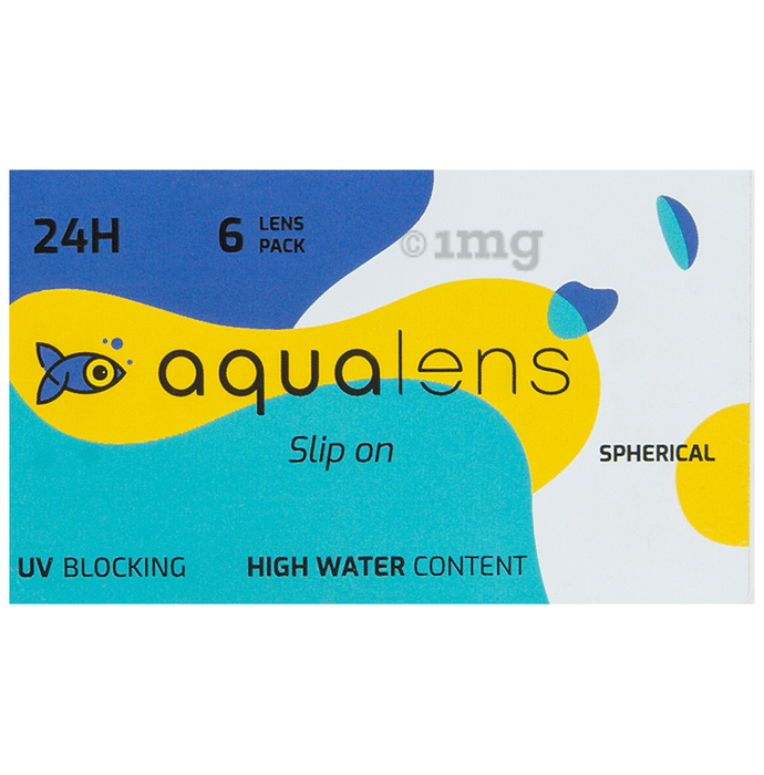 Aqualens 24H Contact Lens with High Water Content & UV Protection Optical Power -2 Transparent Spherical