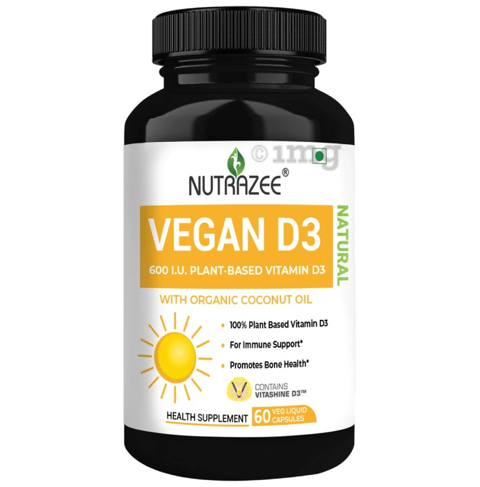 Nutrazee Vegan Vitamin D3 Plant-Based Supplement Veg Liquid Capsule