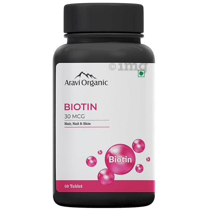 Aravi Organic Biotin 30mcg Tablet