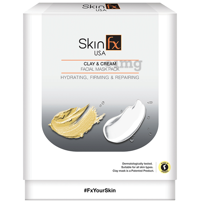 Skin Fx Clay & Cream Facial Mask Pack Hydrating, Firming & Repairing