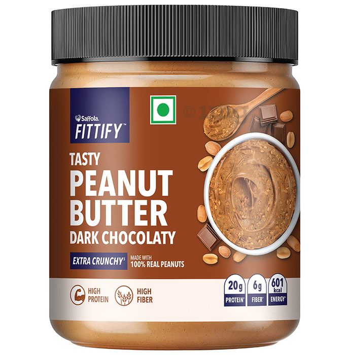 Saffola Fittify Tasty Peanut Butter Dark Chocolate Extra Crunchy
