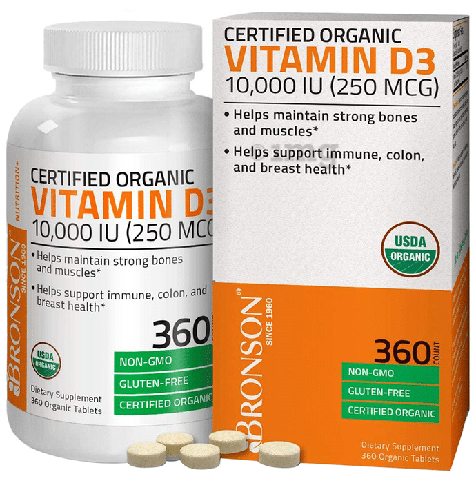 Bronson Vitamin D3 10,000 IU Organic Tablet