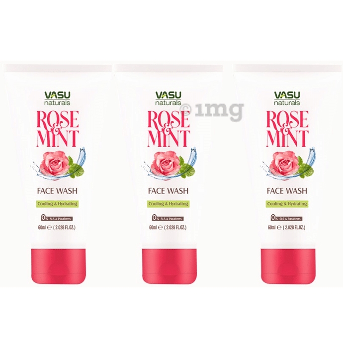 Vasu Natural Rose Mint Face Wash (60ml Each)