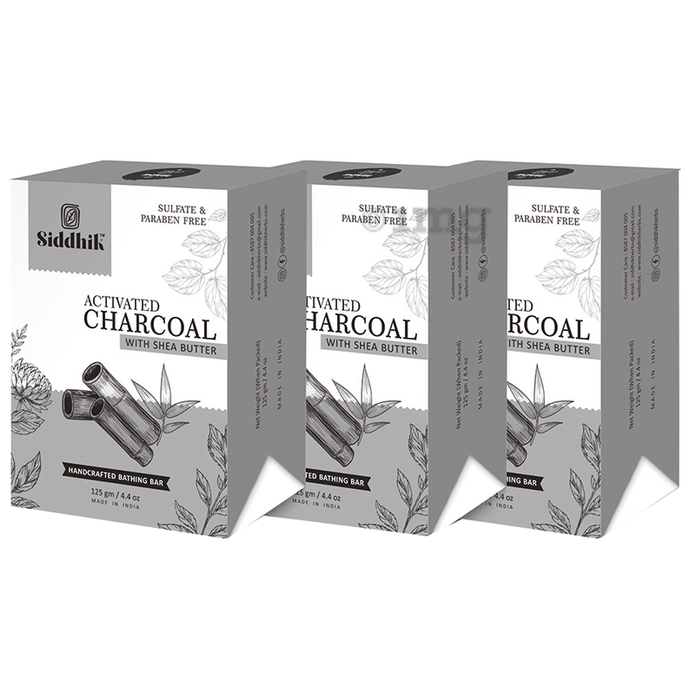 Siddhik Activated Charcoal Handcrafted Bathing Bar (125gm Each)
