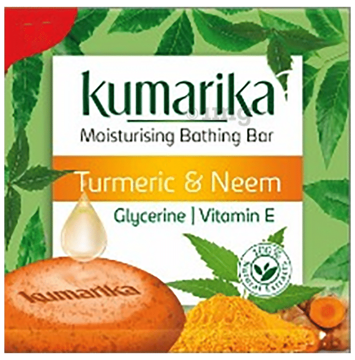 Kumarika Moisturising Bathing Bar (75gm Each) Buy 4 Get 1 Free Turmeric & Neem