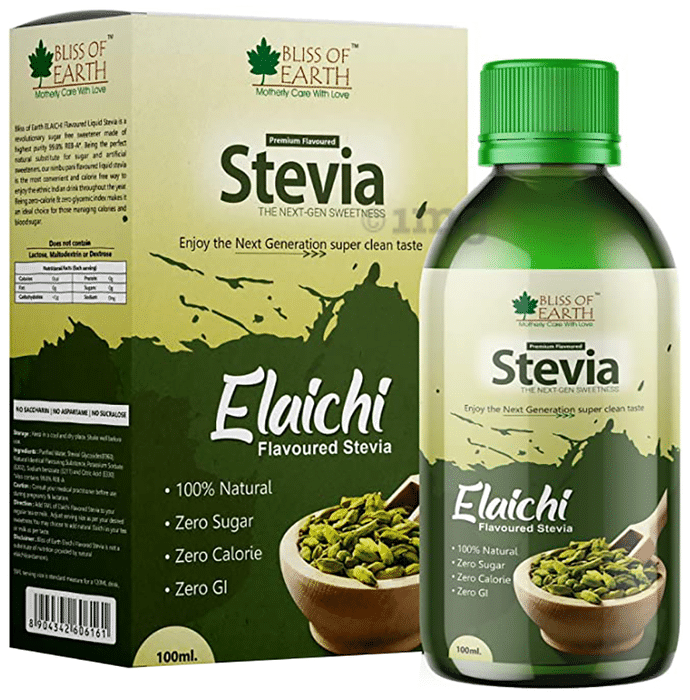 Bliss of Earth Premium Flavoured Stevia The Next-Gen Sweetness Liquid Elaichi