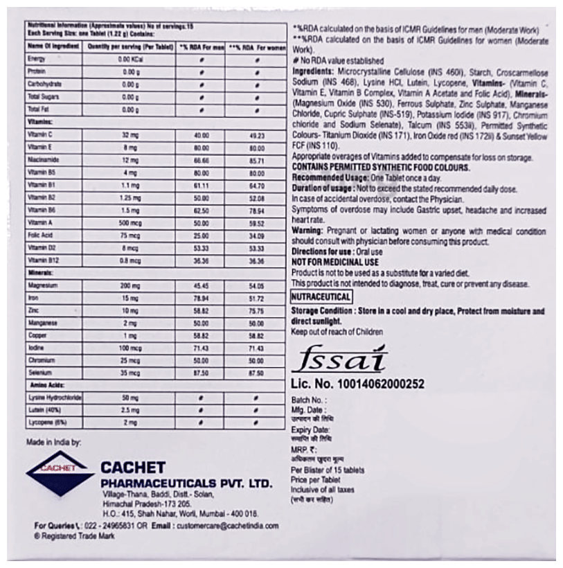 Cadbe Tablet: Buy strip of 15.0 tablets at best price in India | 1mg