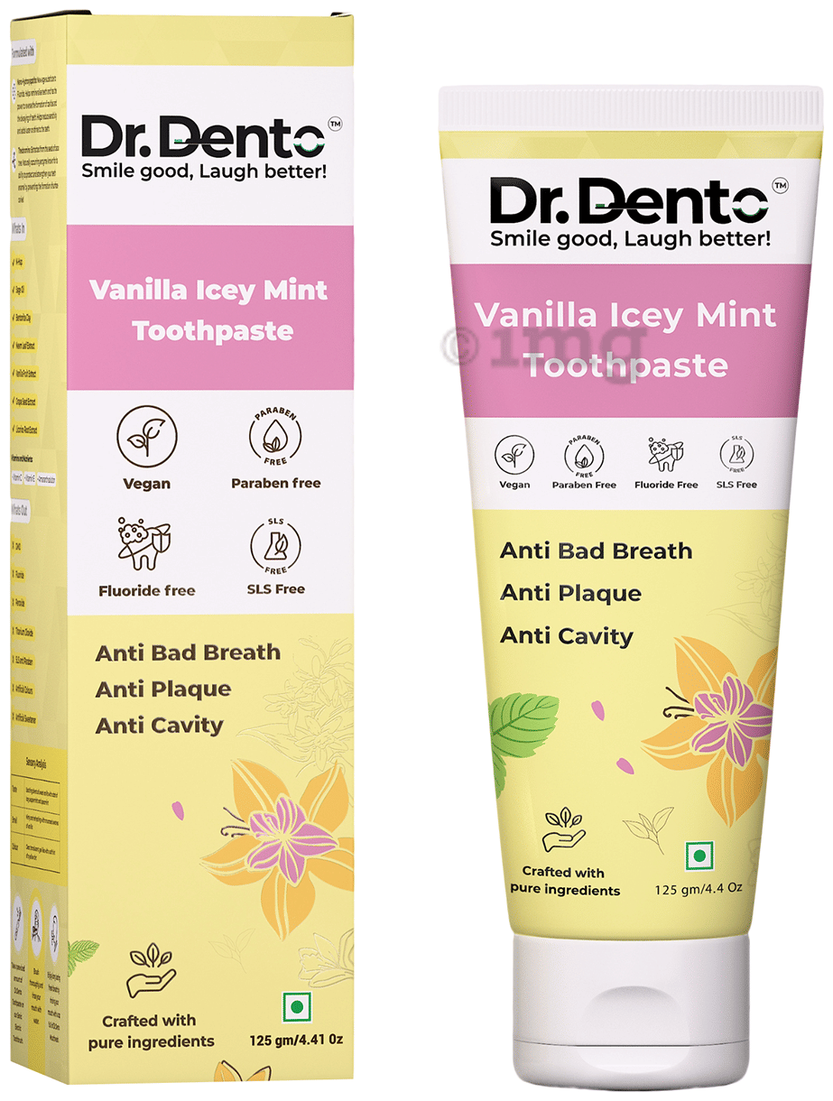 Dr. Dento Vanilla Icy Mint Toothpaste: Buy combo pack of 125.0 gm