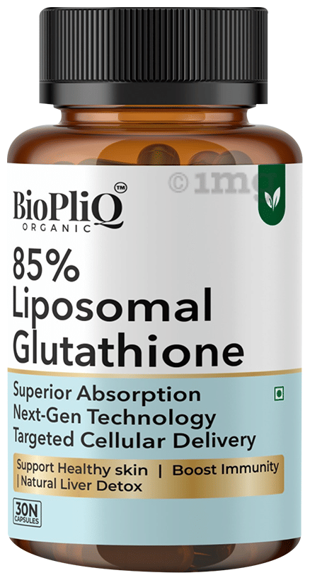 how much does glutathione injection cost in india BioPliQ Organic 85% Liposomal Glutathione Capsule