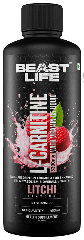 BeastLife L-Carnitine 330mg with Vitamin B5 Liquid Litchi: Buy bottle of  450.0 ml Liquid at best price in India