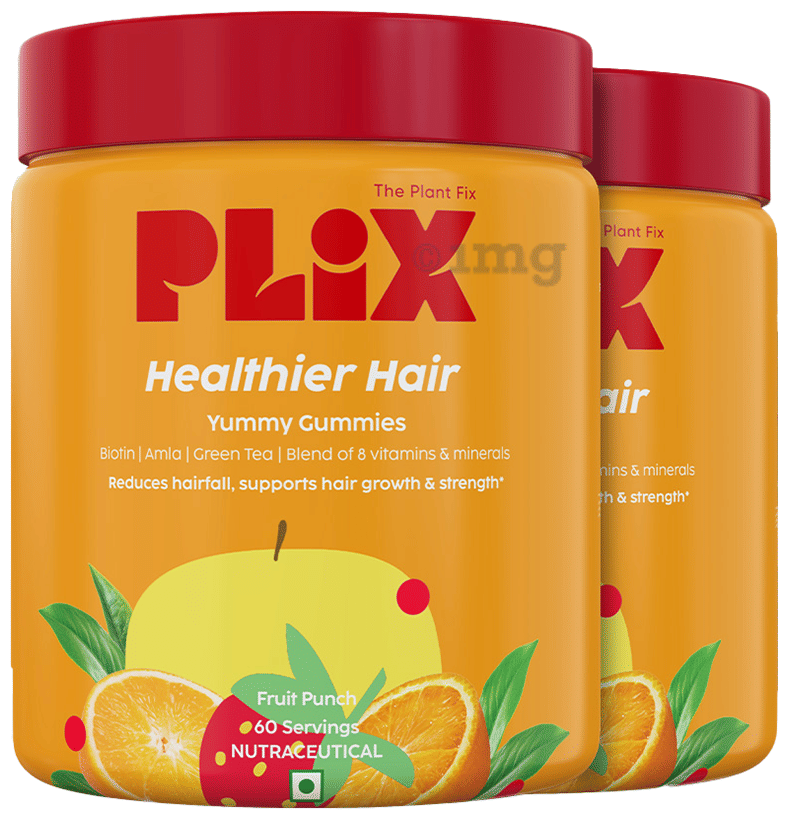 Plix Healthier Hairs Yummy Gummies (60 Each): Buy combo pack of