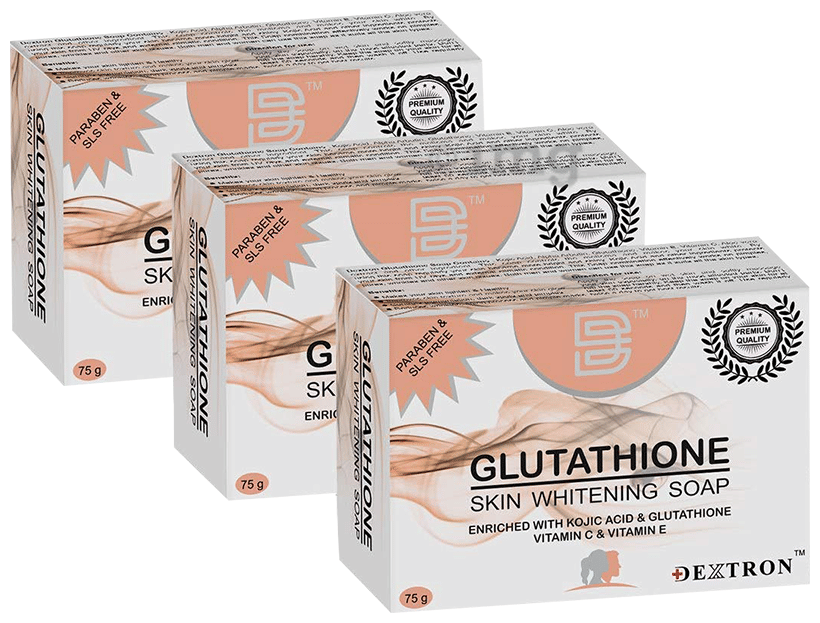 Dextron Glutathione Skin Whitening Soap (75gm Each): Buy combo pack of 3.0  Packs at best price in India
