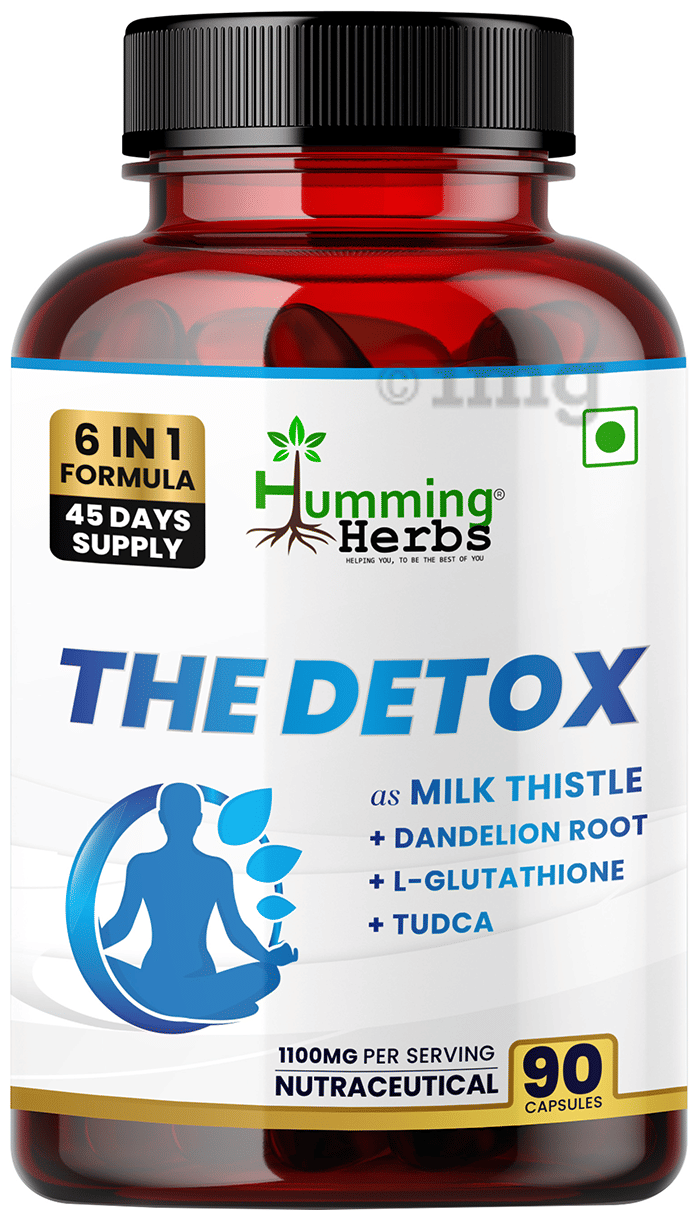 Humming Herbs The Detox with Milk Thistle & Glutathione | Veg Capsule for  Liver & Antioxidant Support: Buy bottle of 90.0 vegicaps at best price in  India
