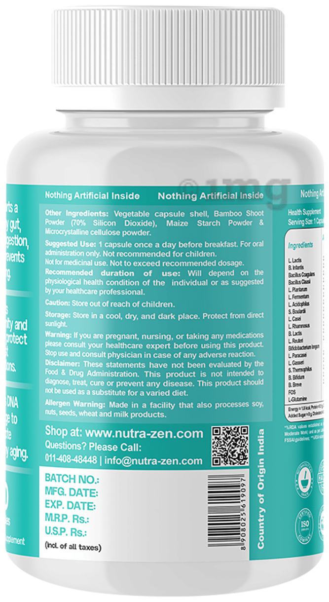 Nutrazen Gut Probiotic 45 Billion+ CFU | 18 Strains with L