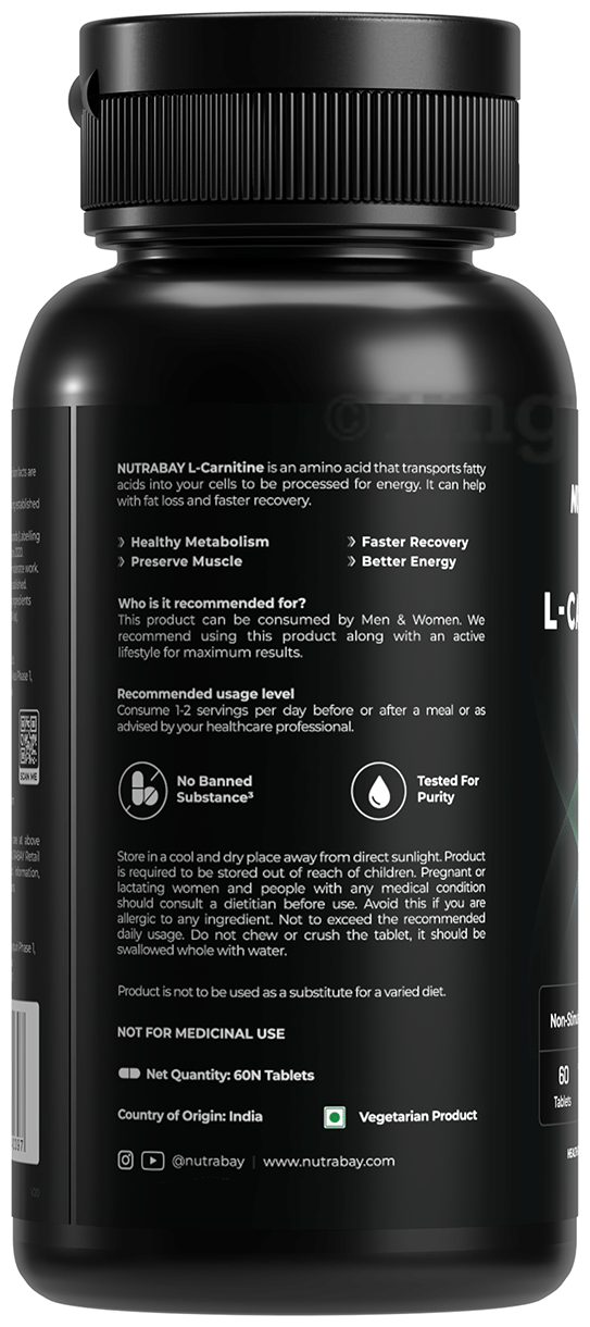 l carnitine nutrabay 3000mg Liquid L-Carnitine + Vitamin B5 each capsule is crafted for purity and results Nutrabay L-Carnitine Tablet for Adults: