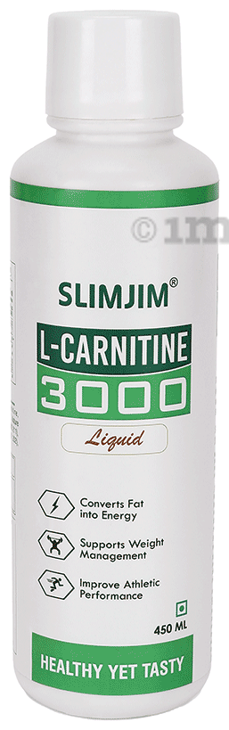 Slim Jim L-Carnitine 3000 Liquid: Buy bottle of 450.0 ml Liquid at best price in India | 1mg Slim Jim L-Carnitine 3000 Liquid: Buy bottle of 450.0 ml Liquid at best price in India | 1mg