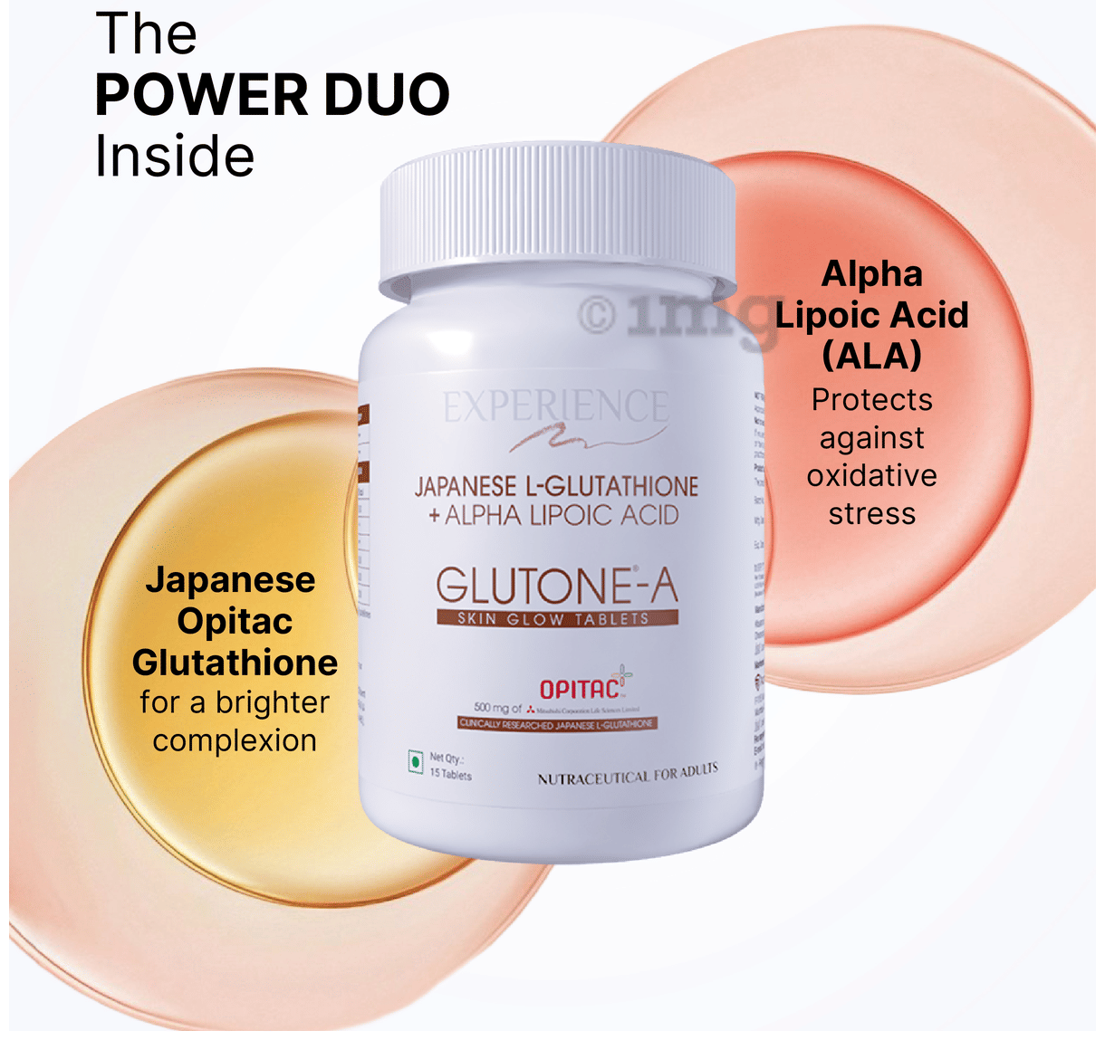 japan l glutathione Glutone-A Japanese L-Glutathione + Alpha Lipoic Acid Tablet (15 Each): Buy  combo pack of 2.0 bottles at best price in India