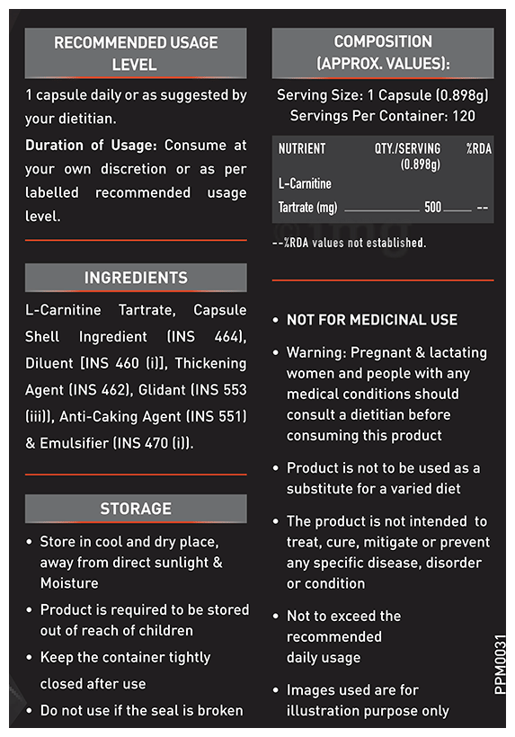l carnitine tartrate daily usage L-Carnitine Buy MYPRO SPORT NUTRITION L-Carnitine