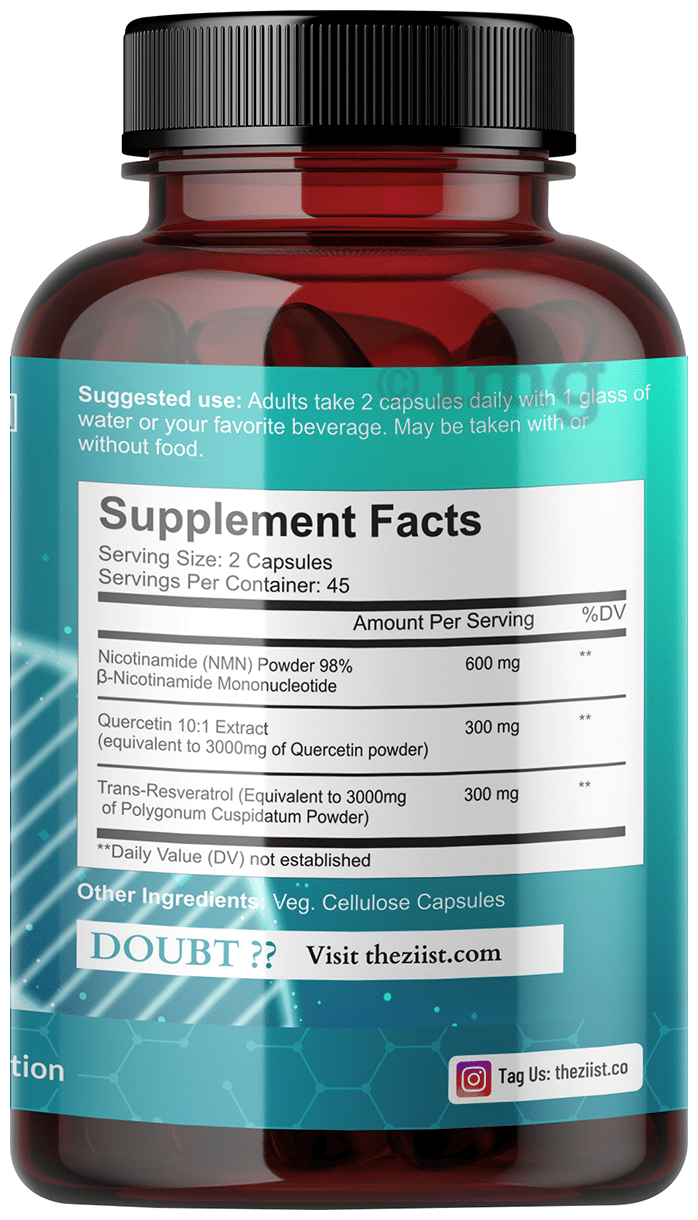 Ziist NMN Capsule with Resveratrol and Quercetin: Buy bottle of