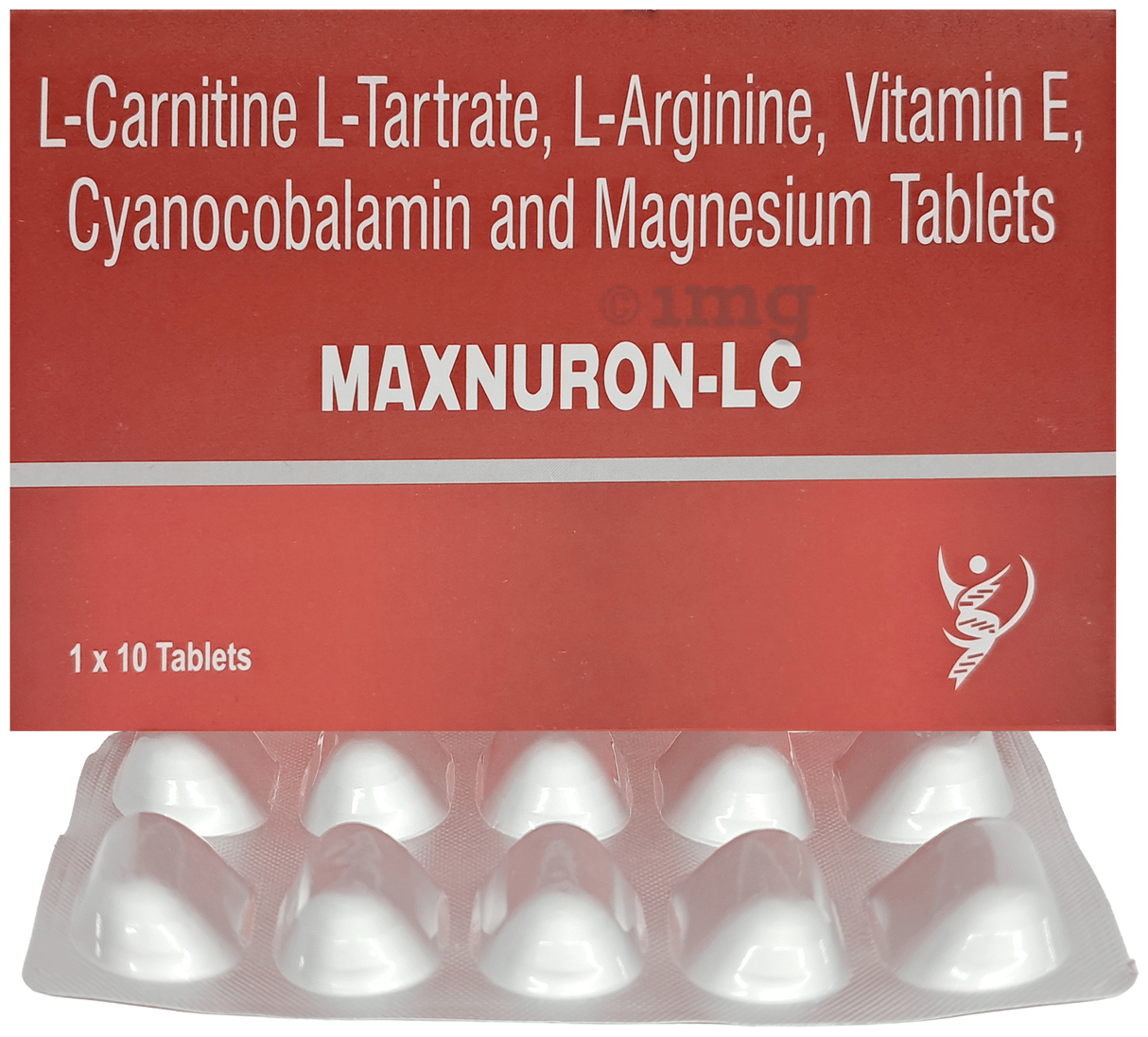 Maxnuron-LC Tablet with L-Carnitine, L-Arginine, Vitamin E, Cyanocobalamin  and Magnesium: Buy strip of 10.0 tablets at best price in India