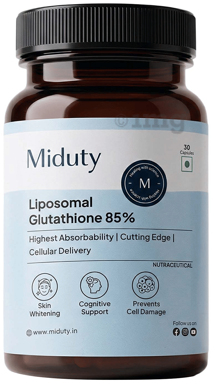 miduty liposomal glutathione benefits 85% Capsule: Buy bottle of 30.0 capsules at best price in India Miduty Liposomal Glutathione 40% |