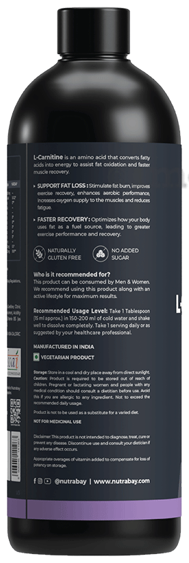 Nutrabay Liquid L-Carnitine +Vitamin B5 for Fat Loss & Faster Recovery | Flavour Lemon Lime: Buy bottle of 450.0 ml Liquid at in India | 1mg Nutrabay Liquid L-Carnitine +Vitamin B5 for Fat Loss & Faster Recovery | Flavour Lemon Lime: Buy bottle of 450.0 ml Liquid at in India | 1mg