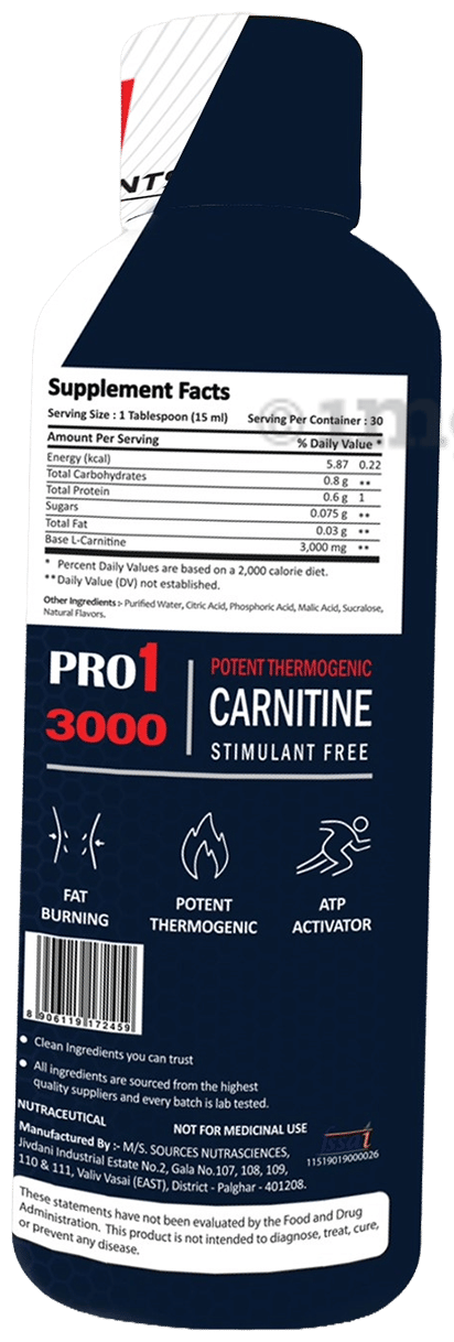 Pro 1 Supplement Pro-Carnitine Liquid 3000 Blue Raspberry: Buy bottle of 450.0 ml Liquid at best price in India | 1mg Pro 1 Supplement Pro-Carnitine Liquid 3000 Blue Raspberry: Buy bottle of 450.0 ml Liquid at best price in India | 1mg