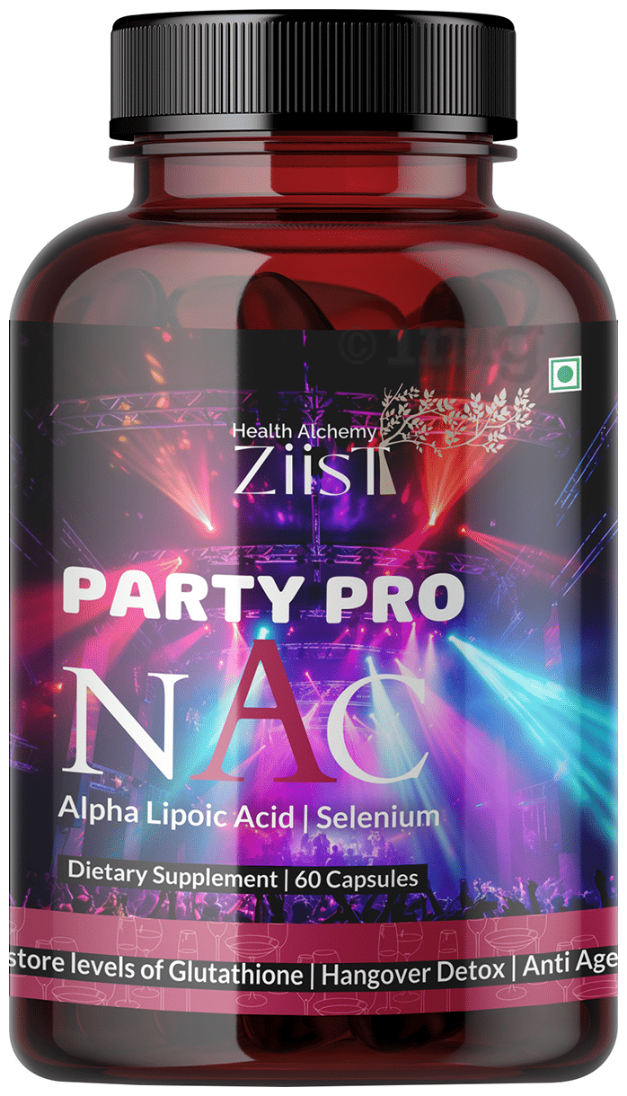 Ziist Party Pro NAC Alpha Lipoic Acid | Selenium Capsule: Buy bottle of 60.0 capsules at best price in India | 1mg Ziist Party Pro NAC Alpha Lipoic Acid | Selenium Capsule: Buy bottle of 60.0 capsules at best price in India | 1mg