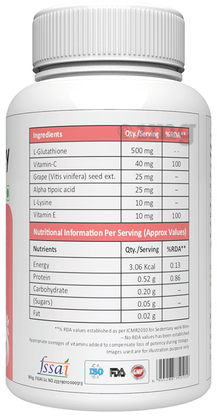 Potent Valley L-Glutathione with Vitamin-C Tablet: Buy bottle of 60.0  tablets at best price in India | 1mg