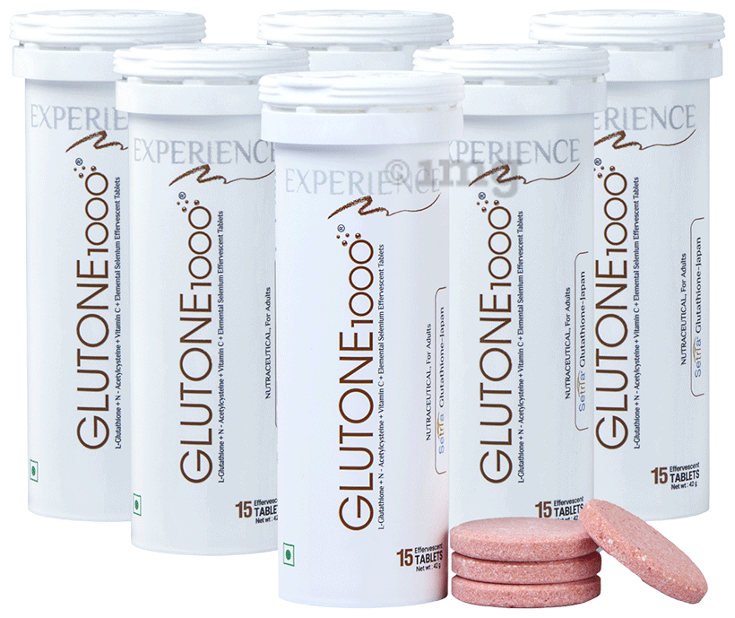 Glutone 1000(15 Effervescent Tablets Each): Buy combo pack of 6.0 bottles  at best price in India | 1mg