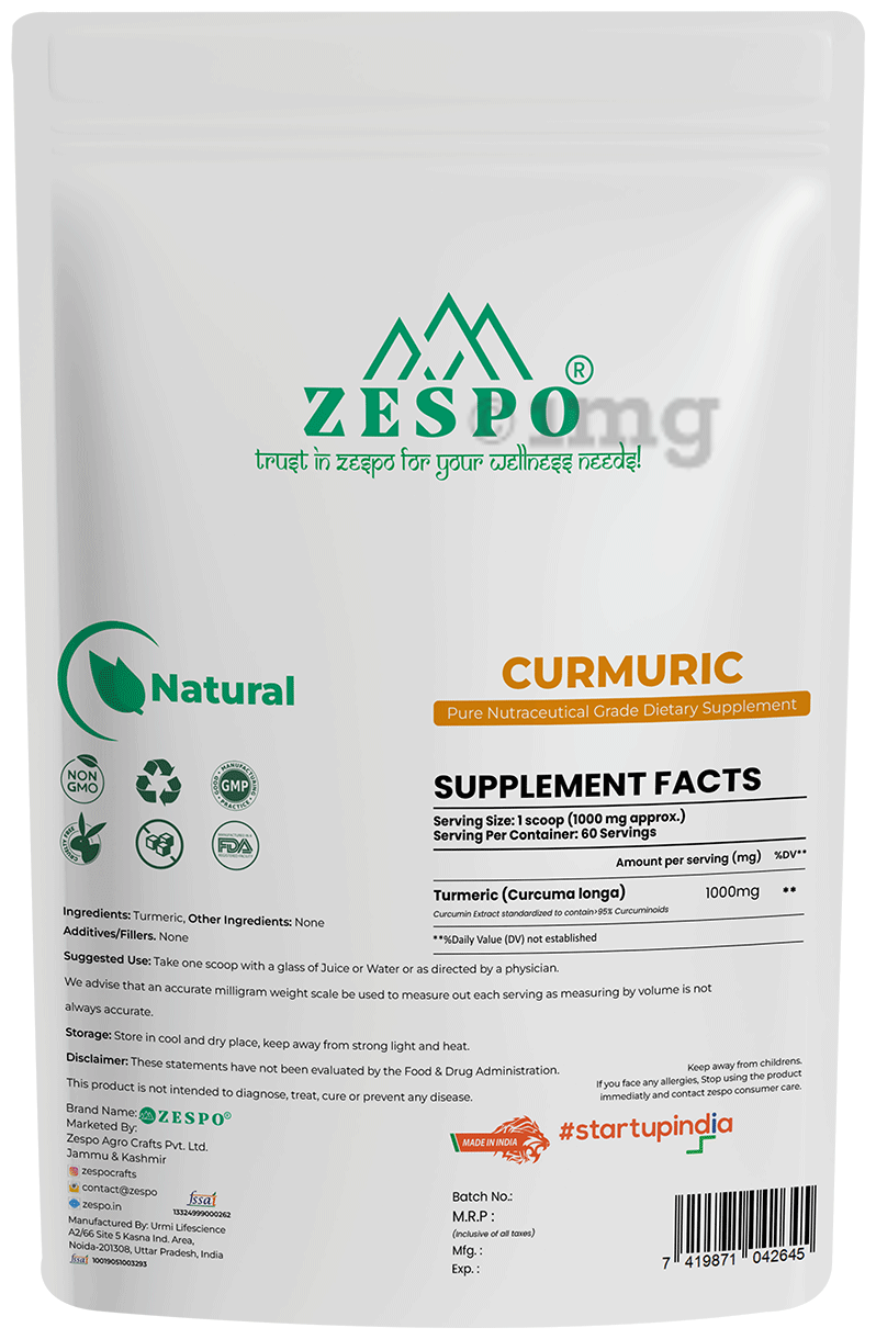 Zespo Premium Curcumin Powder with 95% Curcuminoids: Buy packet of
