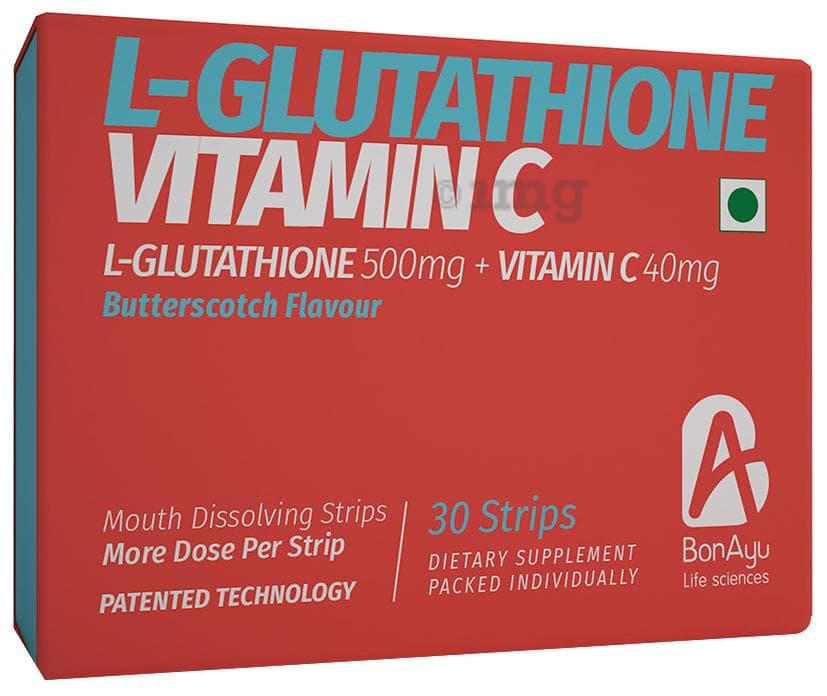 BonAyu Glutathione + Vitamin C Mouth Dissolving Strip: Buy packet of 30.0  strips at best price in India | 1mg
